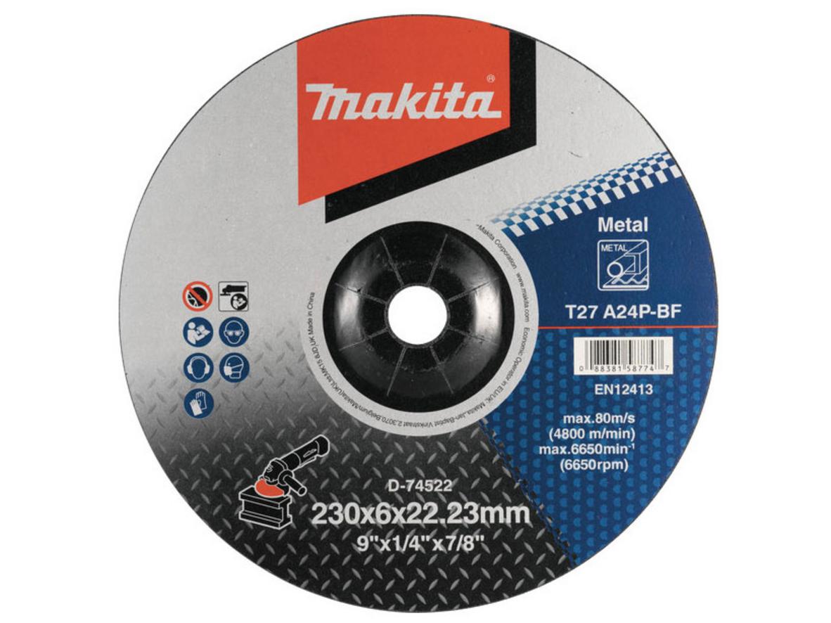 Tổng quan Đá mài kim loại T27 A24P-BF Makita D-74522 (230mm x 6mm x 22.23mm)