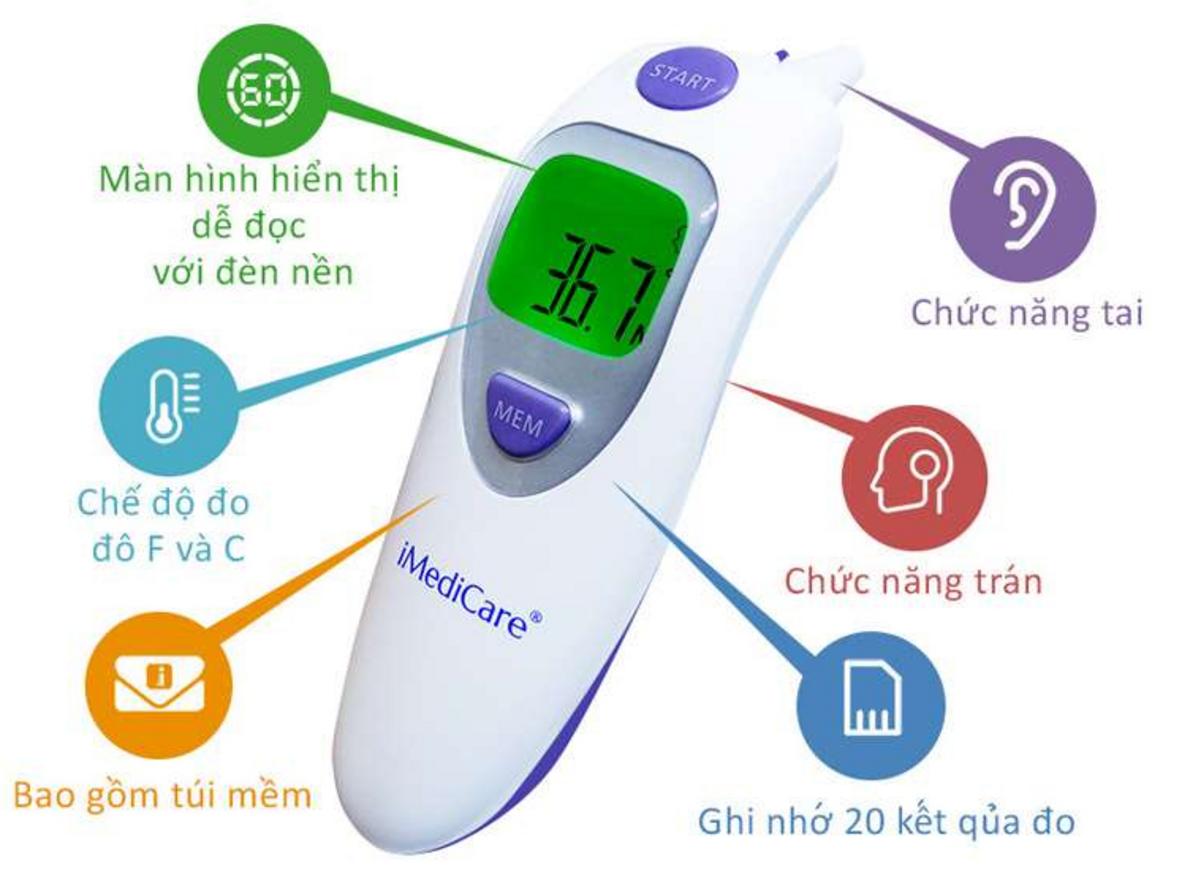 Đo trán, đo tai, đo sữa và nước tắm — tất cả trong một thiết bị.