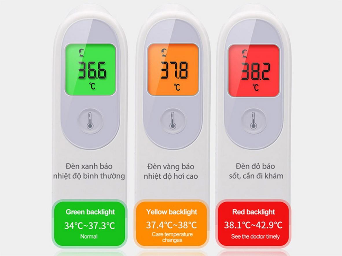 Cảm biến hồng ngoại cho kết quả nhanh và chính xác ±0,2°C.