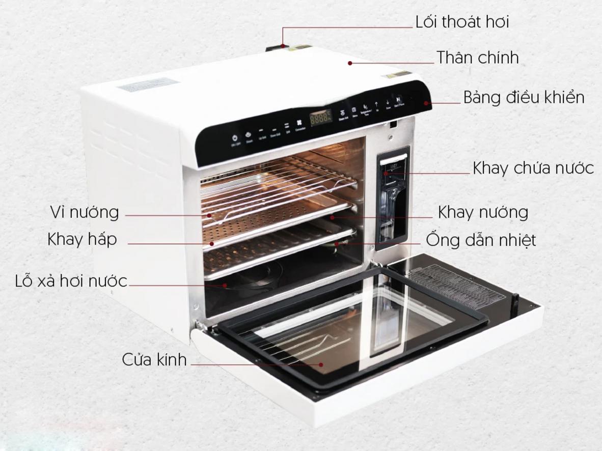 Dung tích 26 lít, 3 khay kệ tầng