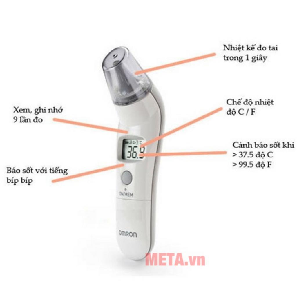 Cảm biến hồng ngoại giúp đo nhiệt độ tai nhanh và chính xác.