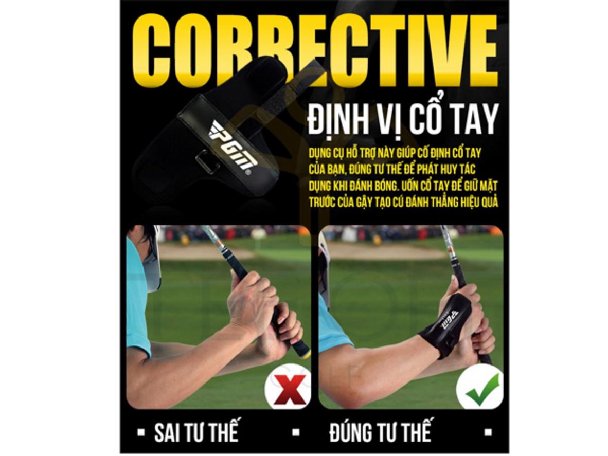 Lõi nẹp cứng giữ cổ tay thẳng — giảm lỗi cong cổ tay khi swing.