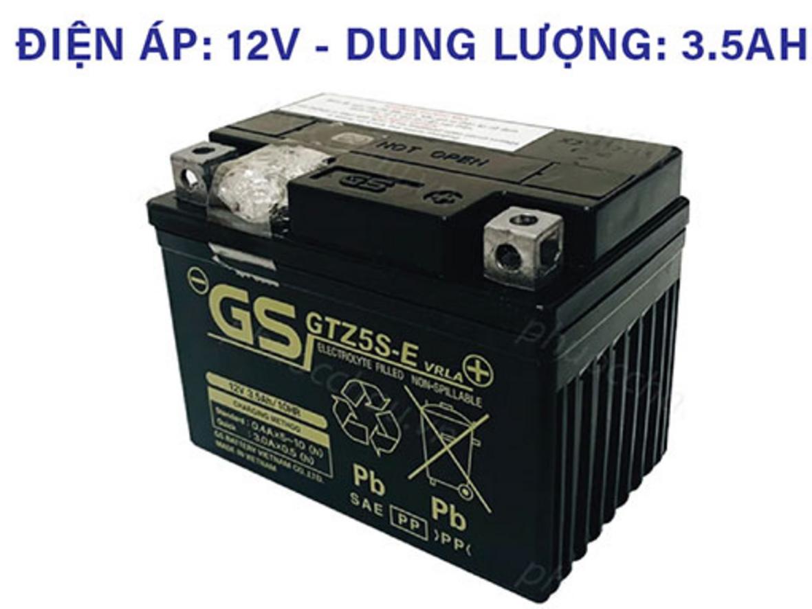 Ắc quy GS GTZ5S-E: gọn nhẹ, miễn bảo dưỡng — phù hợp cho xe máy phổ thông.
