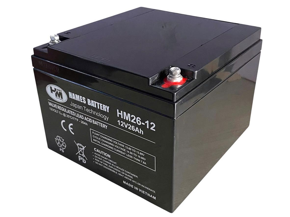 Ăc quy Hames HM26-12 — giải pháp lưu điện AGM 12V 26Ah.