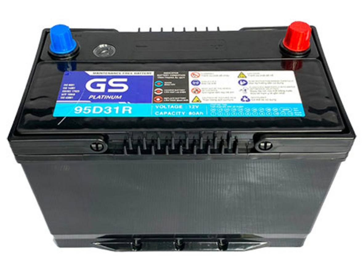 Ảnh thực tế Ắc quy GS MF 95D31R — chính hãng, tem bảo hành điện tử.