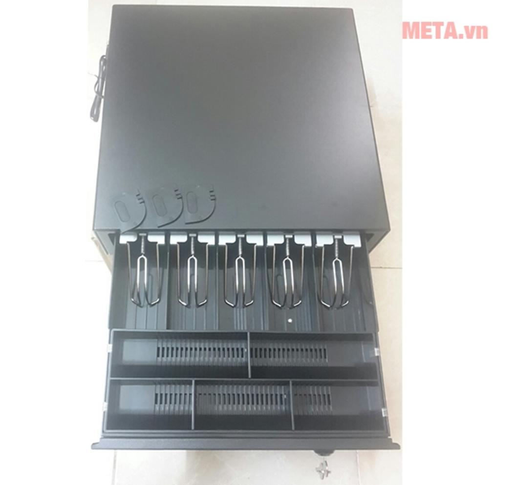Ngăn kéo đựng tiền Antech C410 — vỏ thép, khay đa ngăn, phù hợp quầy thu ngân bận rộn