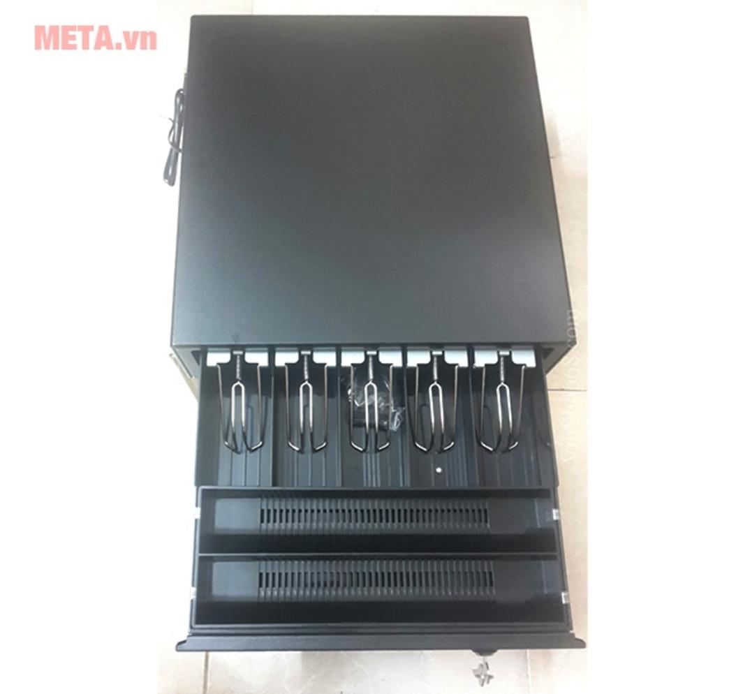 Ngăn kéo đựng tiền Antech C410 — vỏ thép, khay đa ngăn, phù hợp quầy thu ngân bận rộn