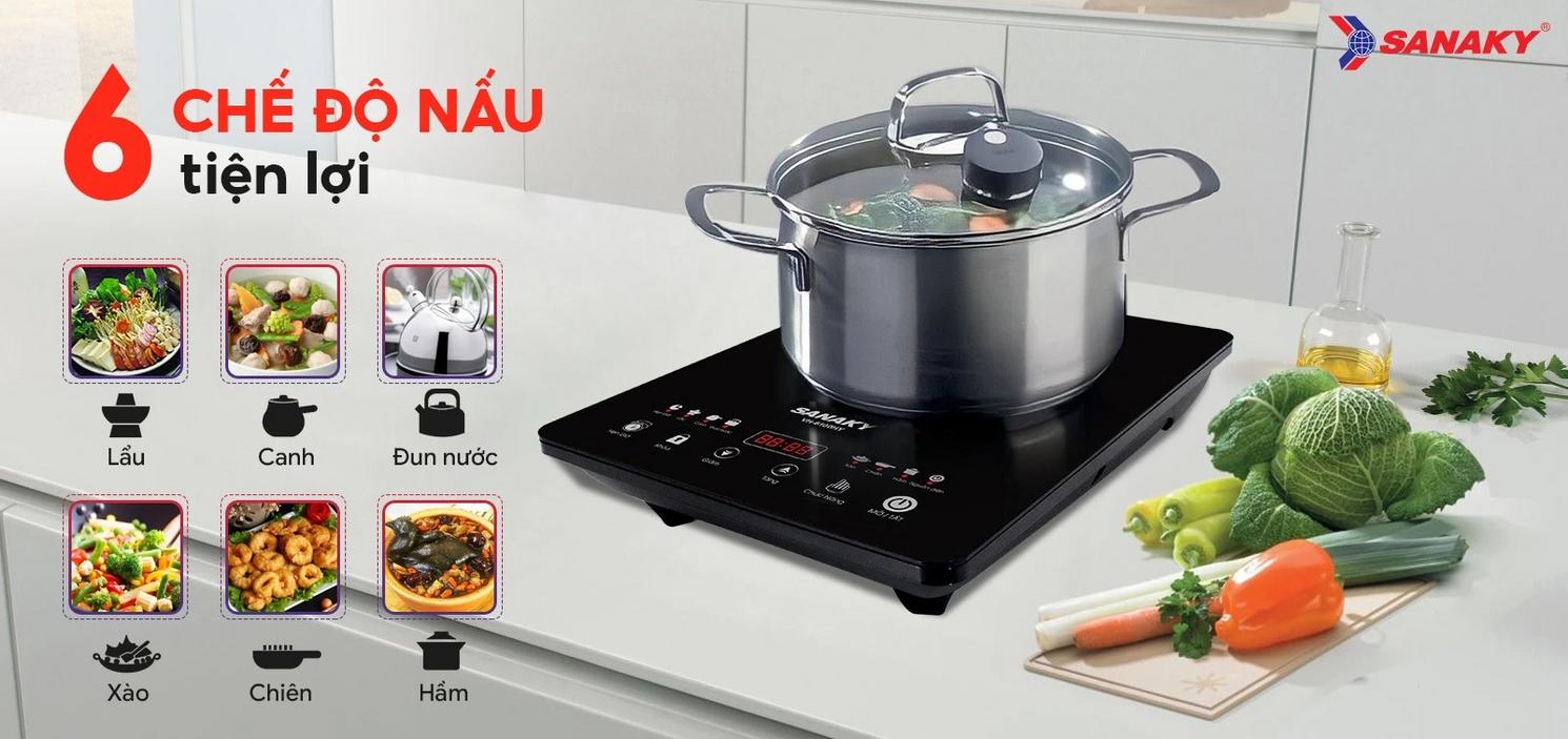 Bếp Từ đơn Sanaky VH-6100HY — nhỏ gọn, nấu nhanh, dễ vệ sinh.