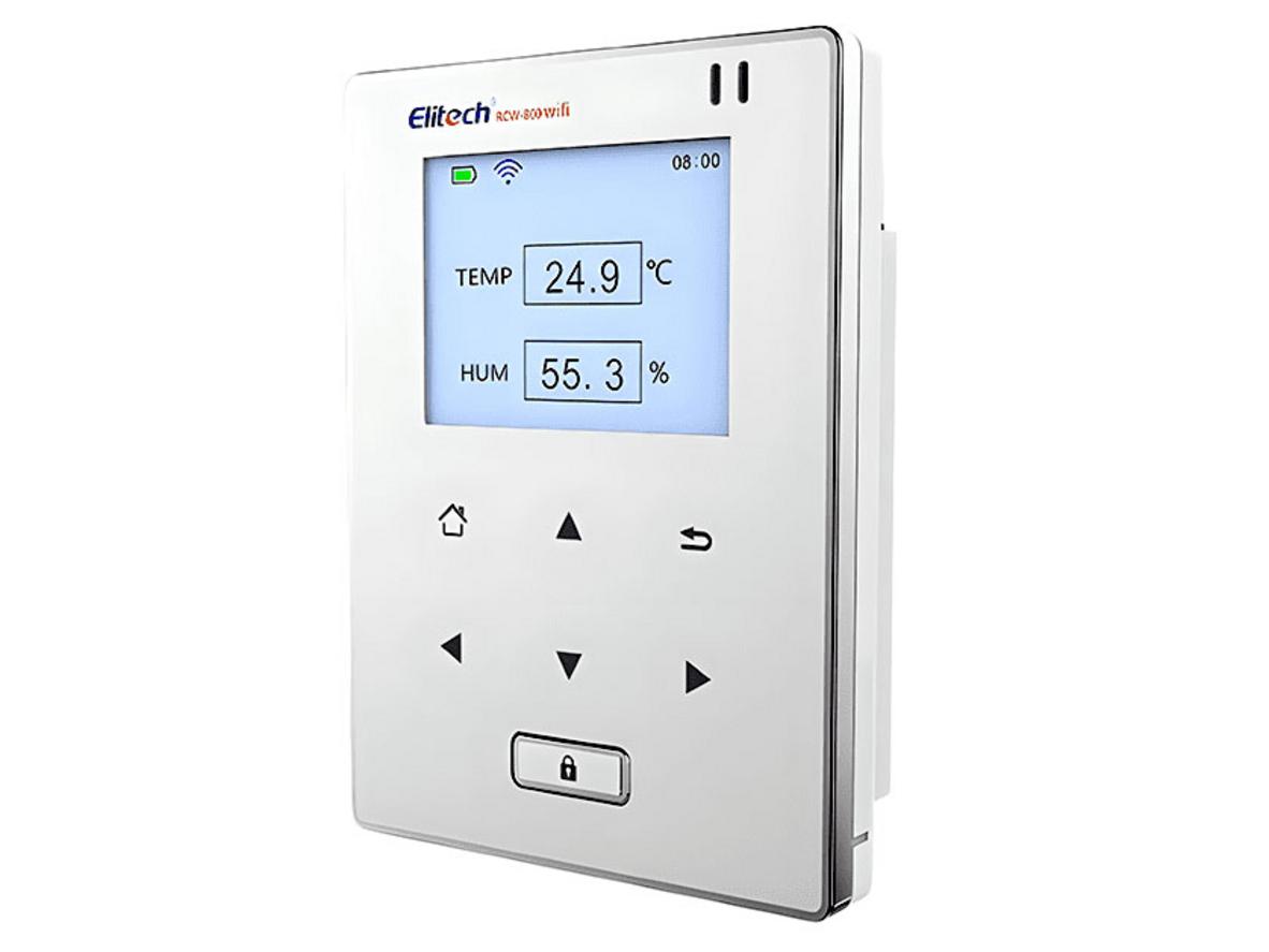 Elitech RCW-800W — màn hình TFT rõ ràng, đầu dò rời phù hợp đặt trong kho lạnh.