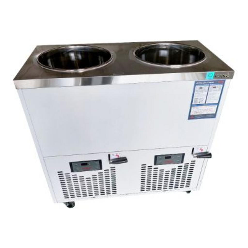Tủ giữ lạnh Soup Happys HWA-36LX2SR — 2 hộc độc lập, inox 304, tối ưu cho quán phở và nhà hàng.