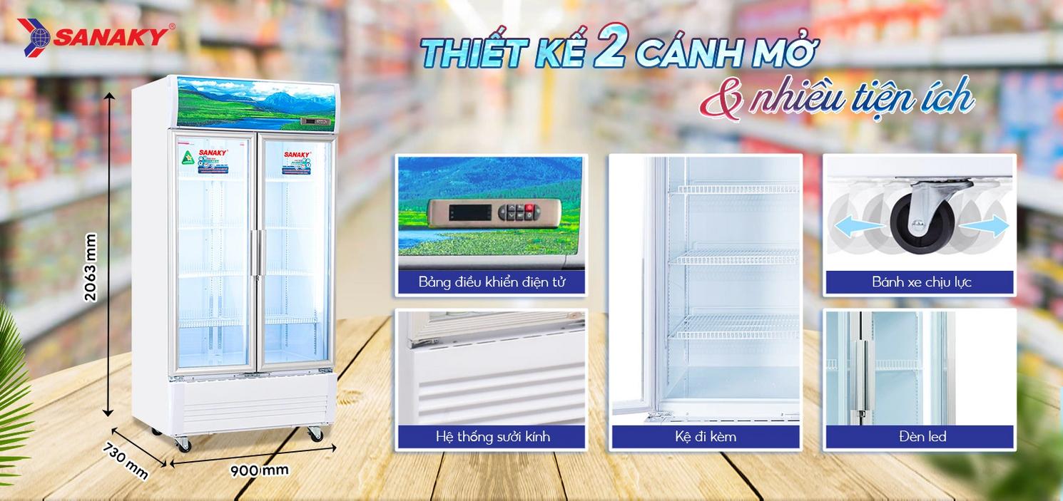 Tủ Mát Sanaky VH-8009HP3 (700L) — trưng bày rõ nét, không đọng sương, tiết kiệm điện.