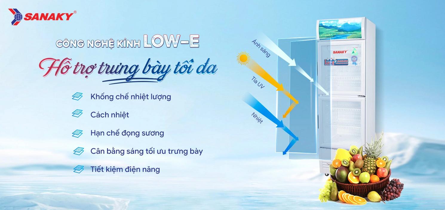 Kính Low‑E giữ sản phẩm luôn sáng và giảm đọng sương.