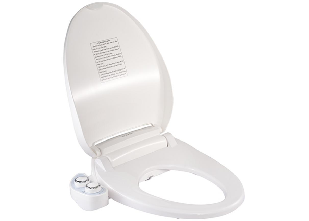 Nắp Luva LB204 lắp thực tế trên bồn cầu - an toàn, không cần điện, có nóng/lạnh.