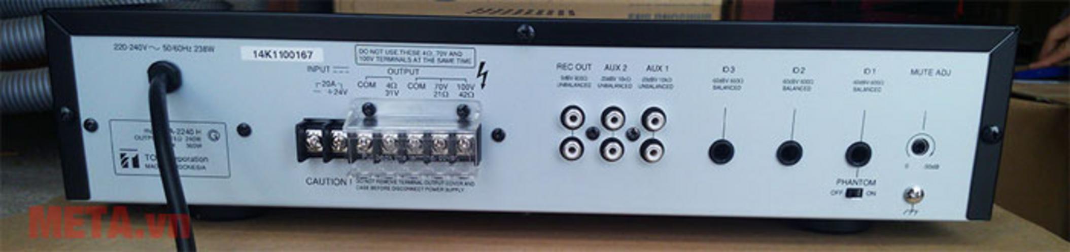 MIC inputs, phantom power và chức năng ưu tiên giọng nói
