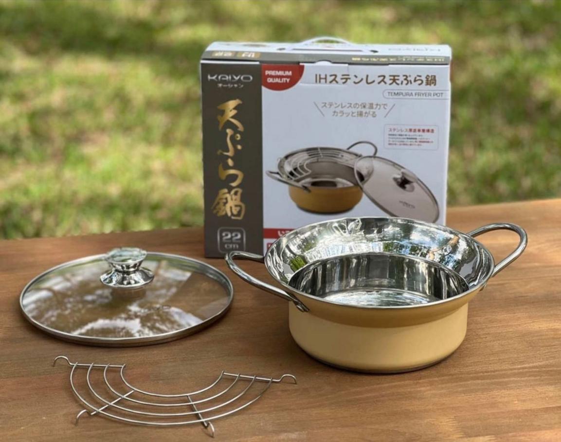 Tổng quan Nồi chiên có giá gác Kaiyo KFPY - màu vàng