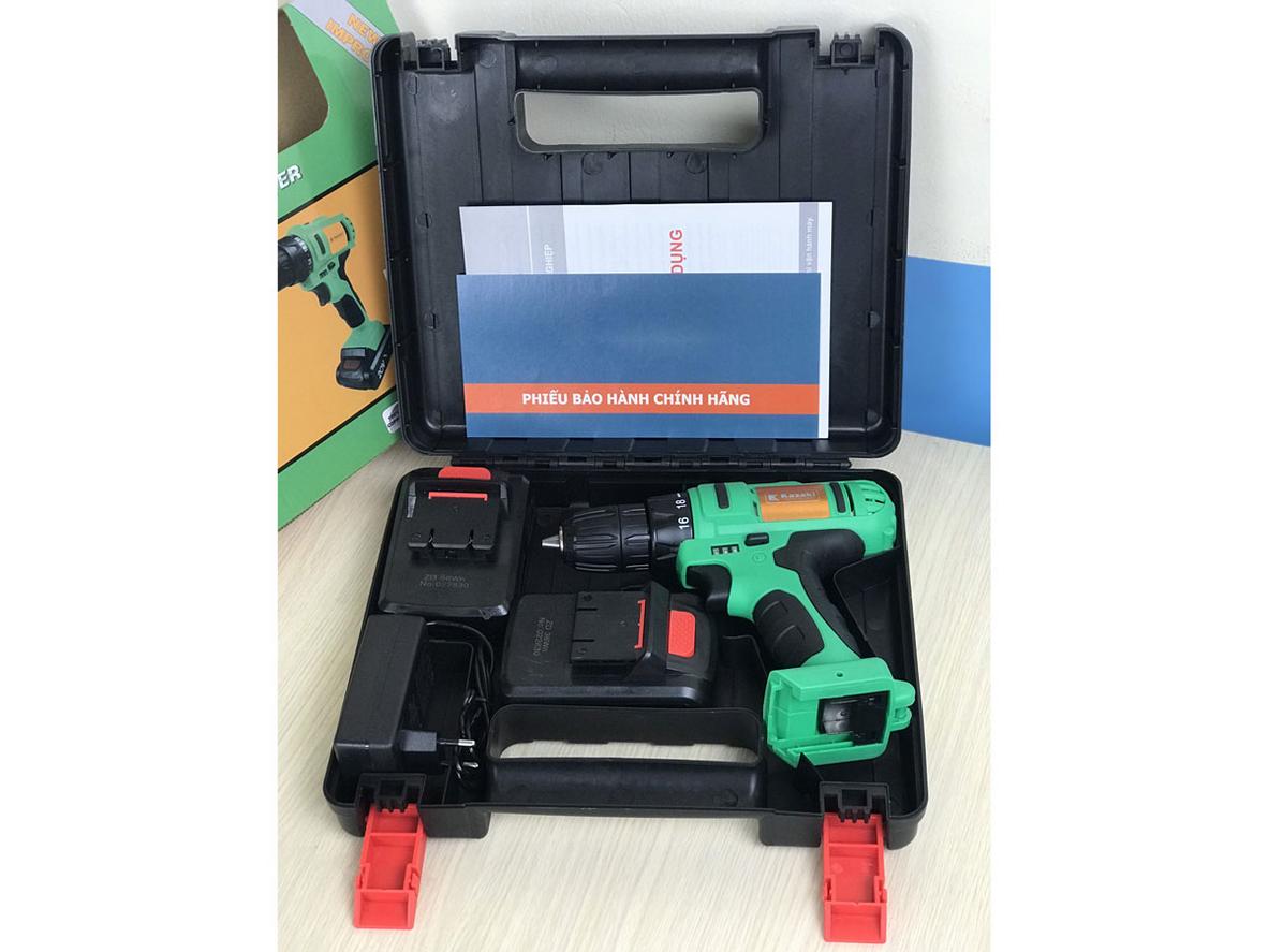 Pin Li‑ion 20V: sạc nhanh ~2 giờ, dung lượng 1.5Ah.
