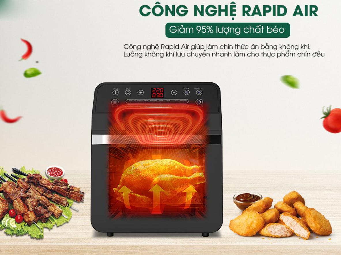Công nghệ Rapid Air giúp giảm dầu mỡ, giữ giòn
