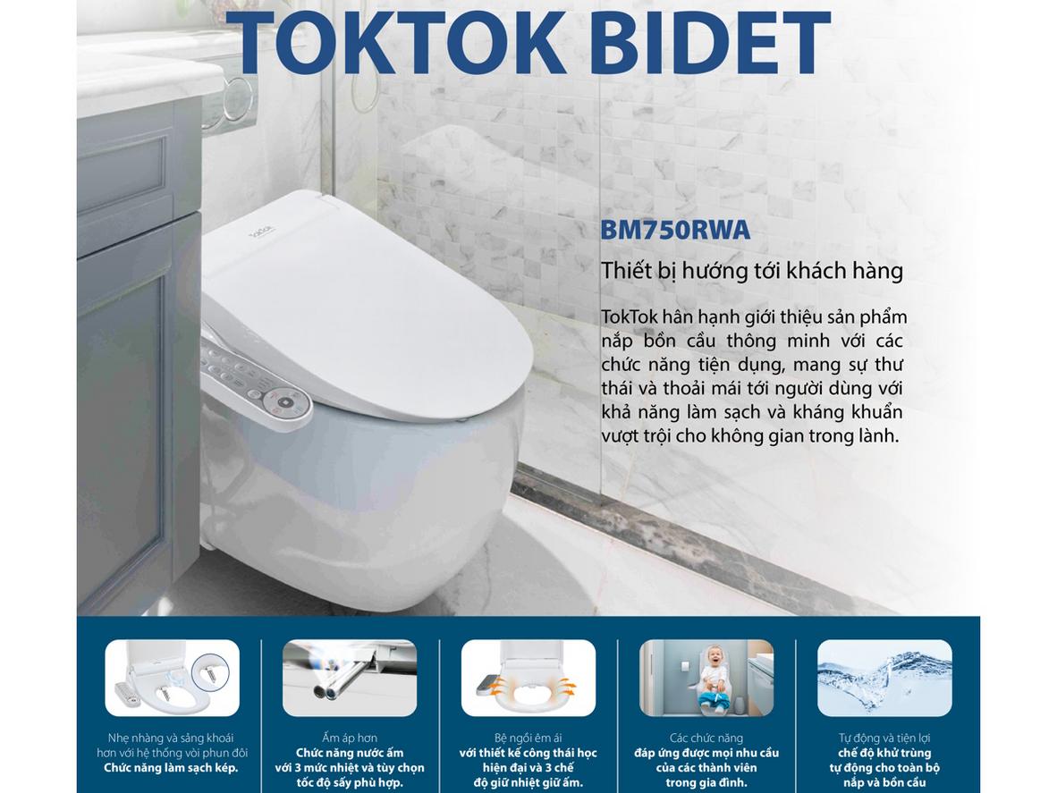 Nắp Toktok TB-750 — biến phòng tắm thành không gian vệ sinh như spa.