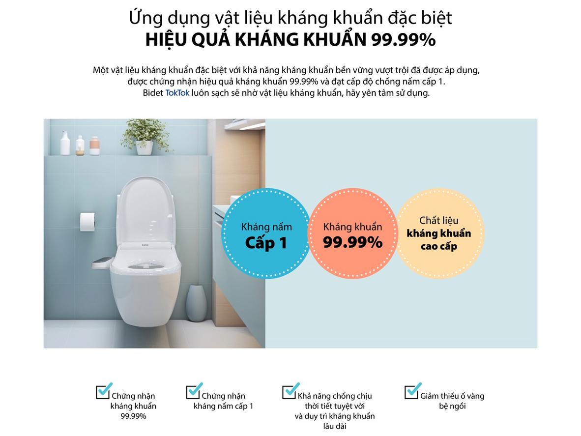 Nắp Toktok TB-750 — biến phòng tắm thành không gian vệ sinh như spa.