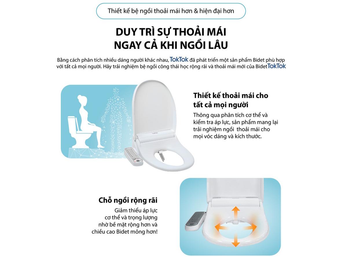 Nắp Toktok TB-750 — biến phòng tắm thành không gian vệ sinh như spa.