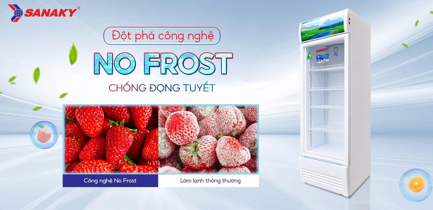 No‑Frost giữ tủ sạch và không cần xả đông thường xuyên - imagePrompt: "Interior shot showing frost-free coils and clear shelves"