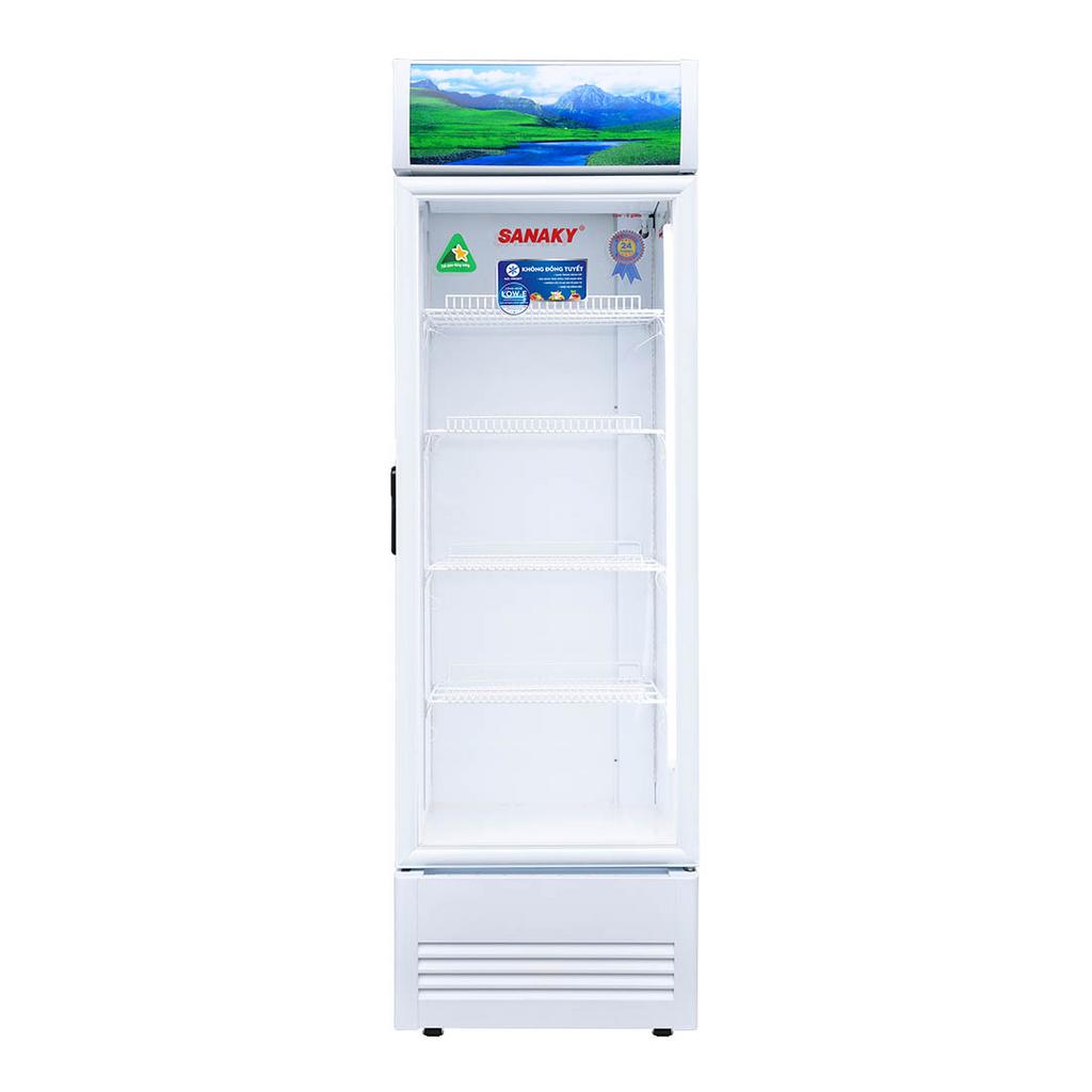 Tủ mát Sanaky VH-4588K: trưng bày 400L, kính Low‑E rõ ràng, phù hợp quán cafe & tạp hóa.