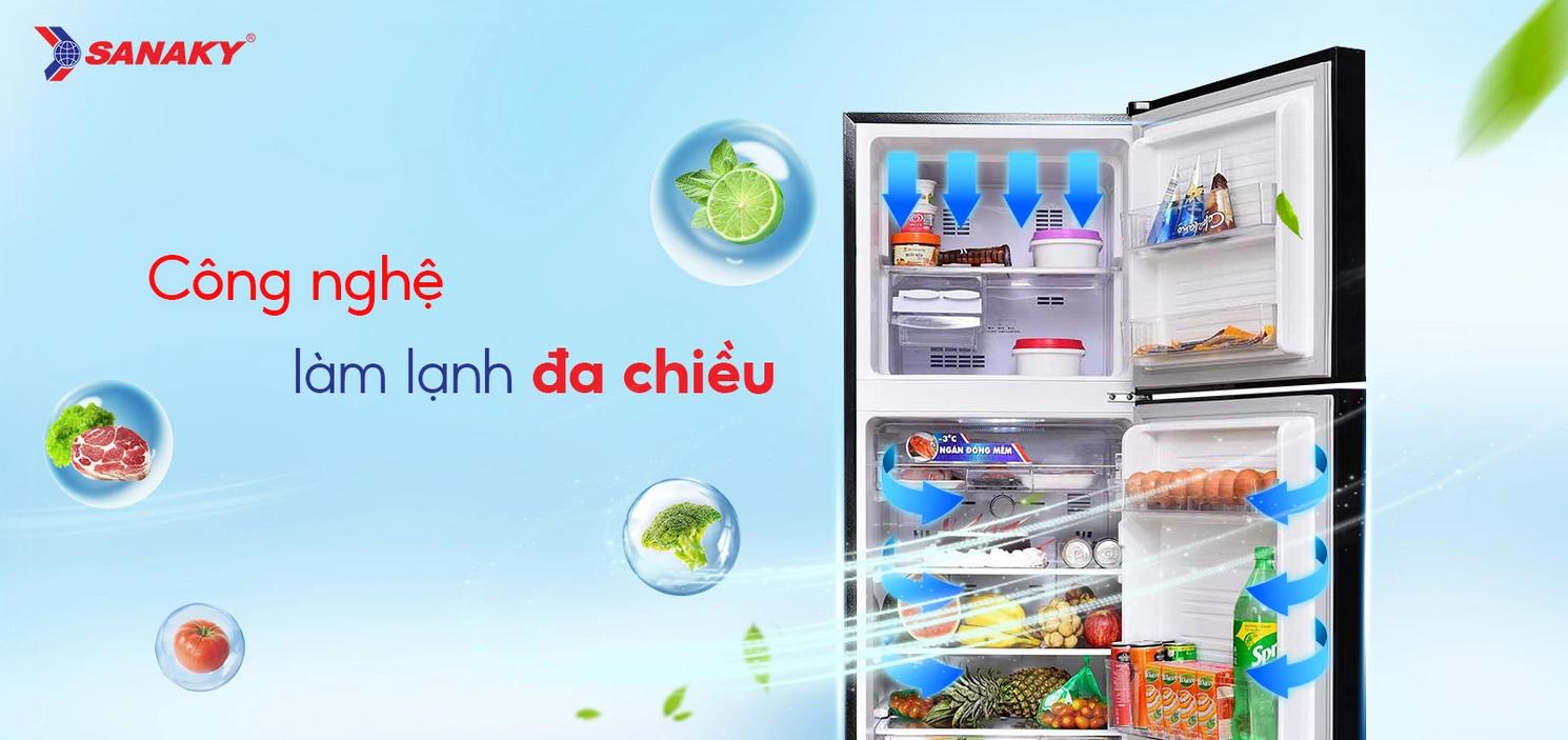 Đèn UV LED giúp khử mùi và giảm vi khuẩn bên trong tủ.
