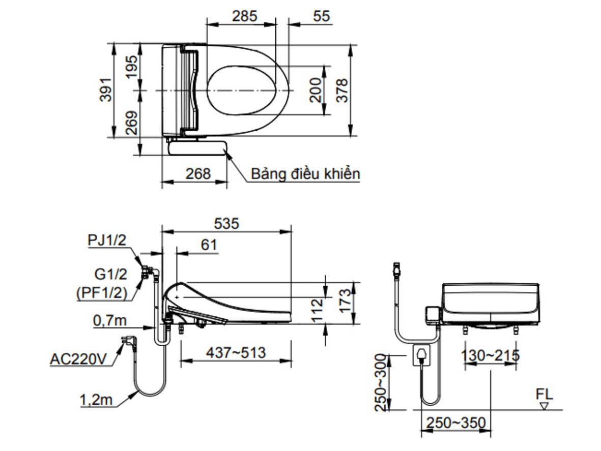 Vòi phun 6 lỗ (0.8mm) — sạch sâu và nhẹ nhàng cho vệ sinh hàng ngày.