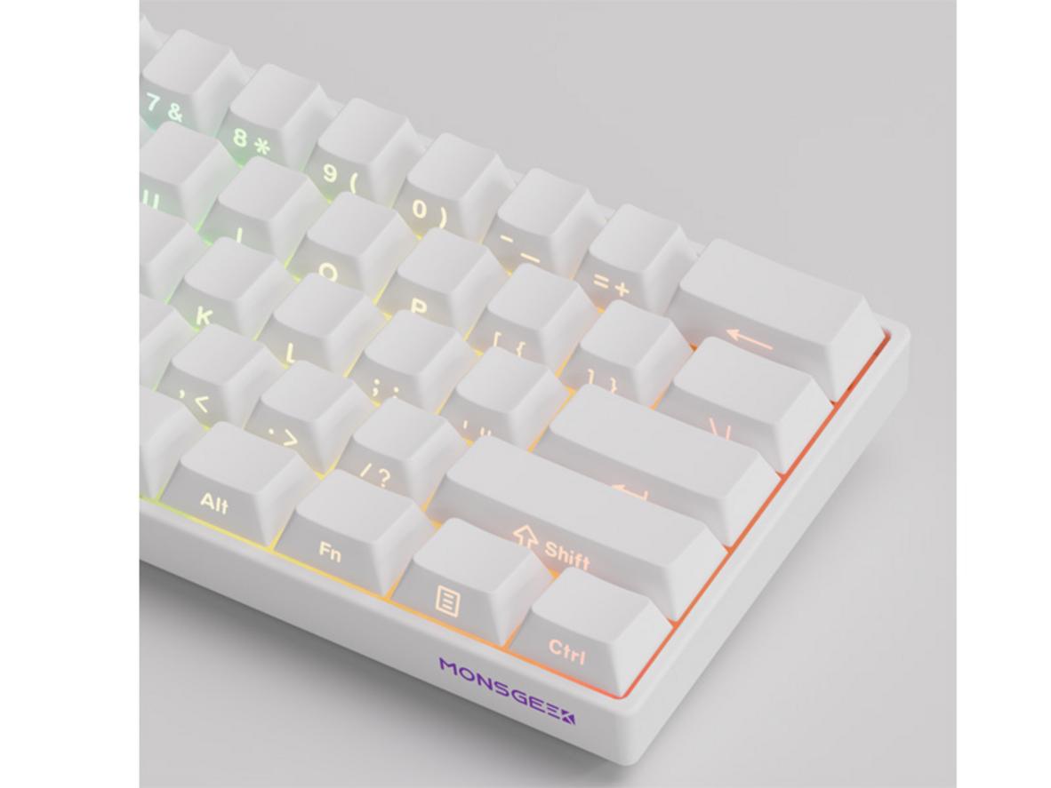Akko Glare Magnetic Switches và keycap PBT shine‑through.