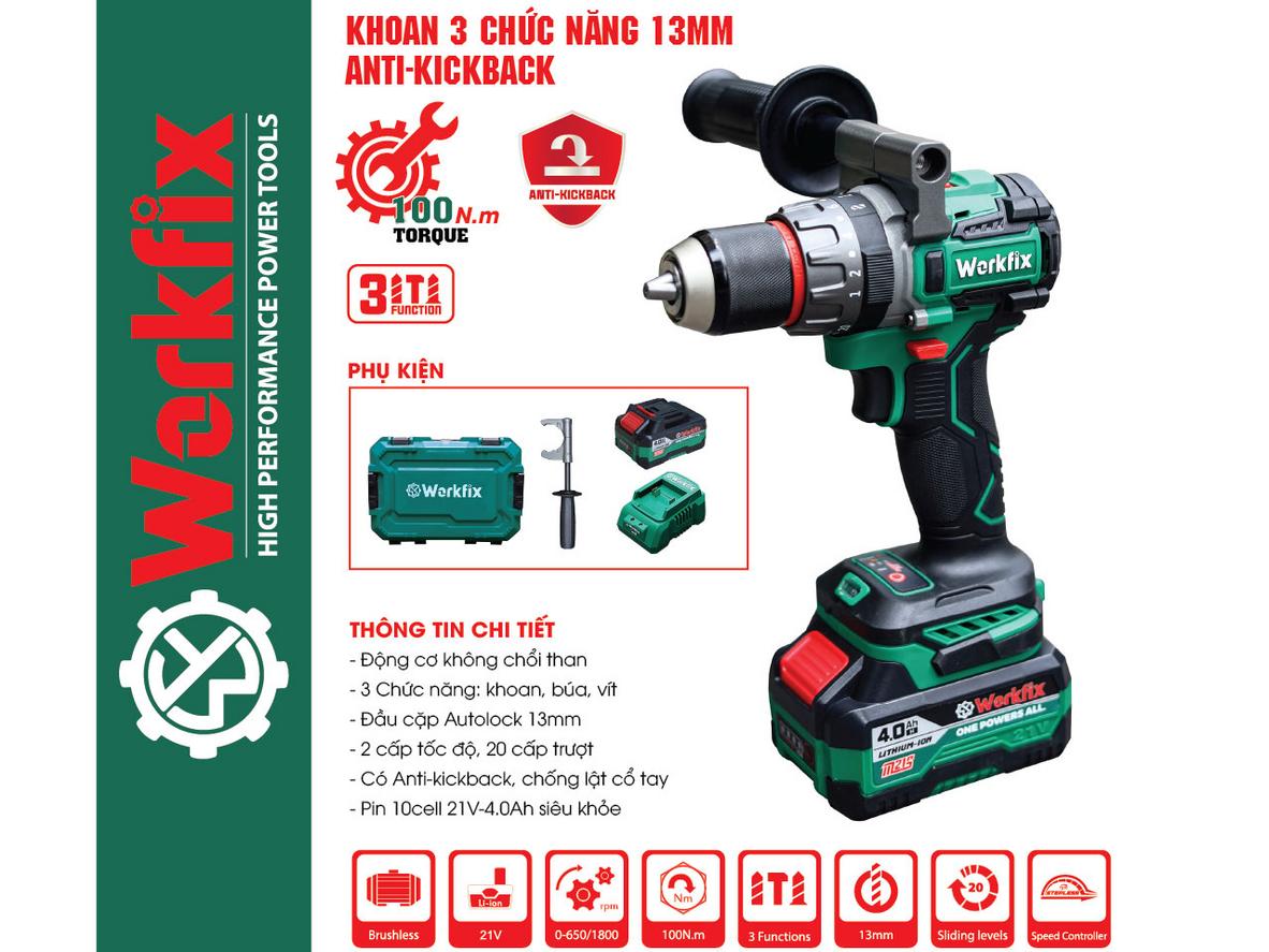 Anti-Kickback hoạt động khi mũi khoan bị kẹt