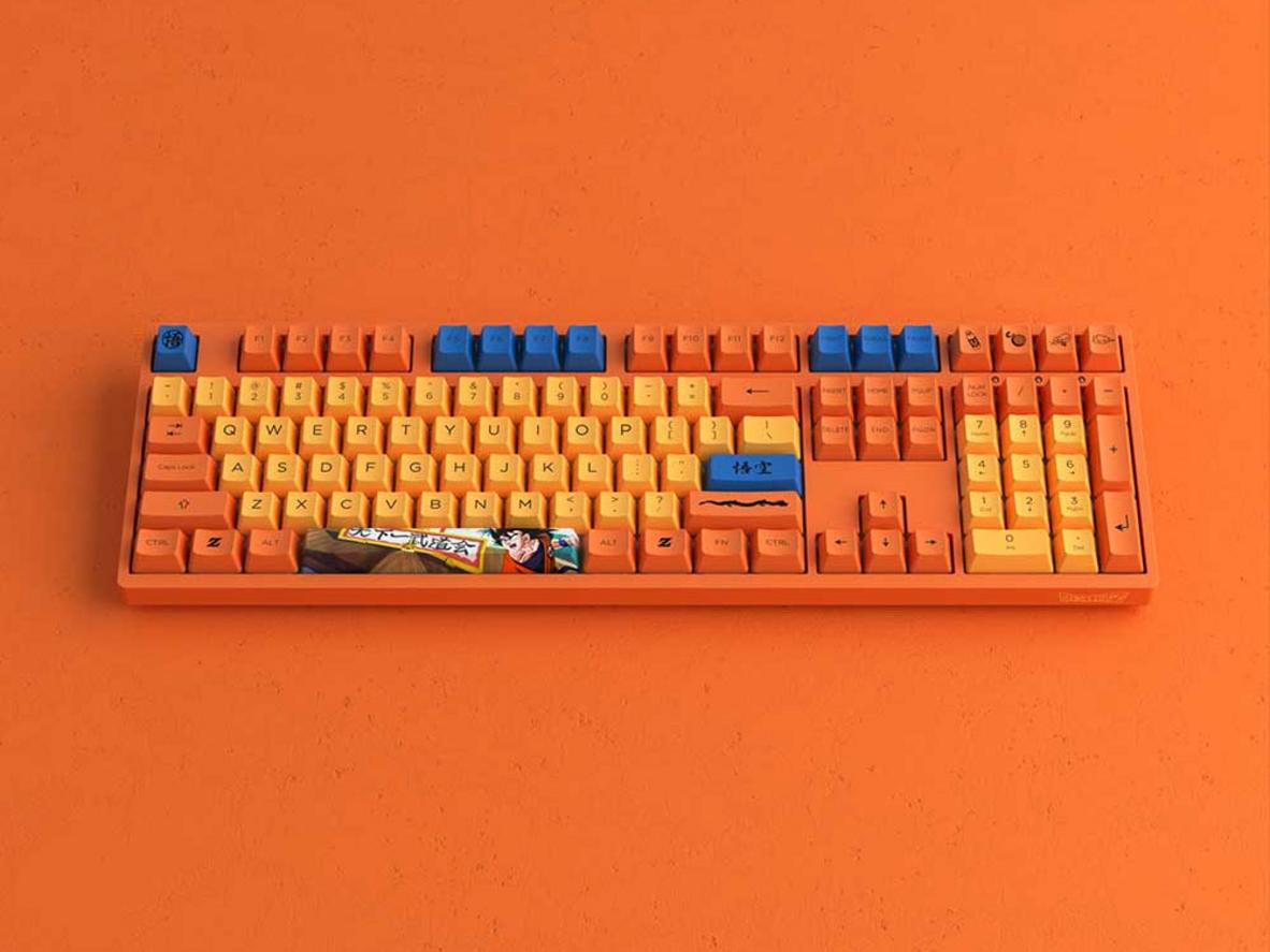 Keycap PBT Dye‑Sub chủ đề Goku và novelty keycaps.