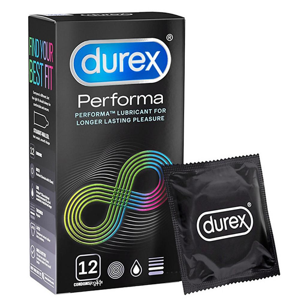 Tổng quan Bao cao su kéo dài thời gian quan hệ Durex Performa (hộp 12 chiếc)