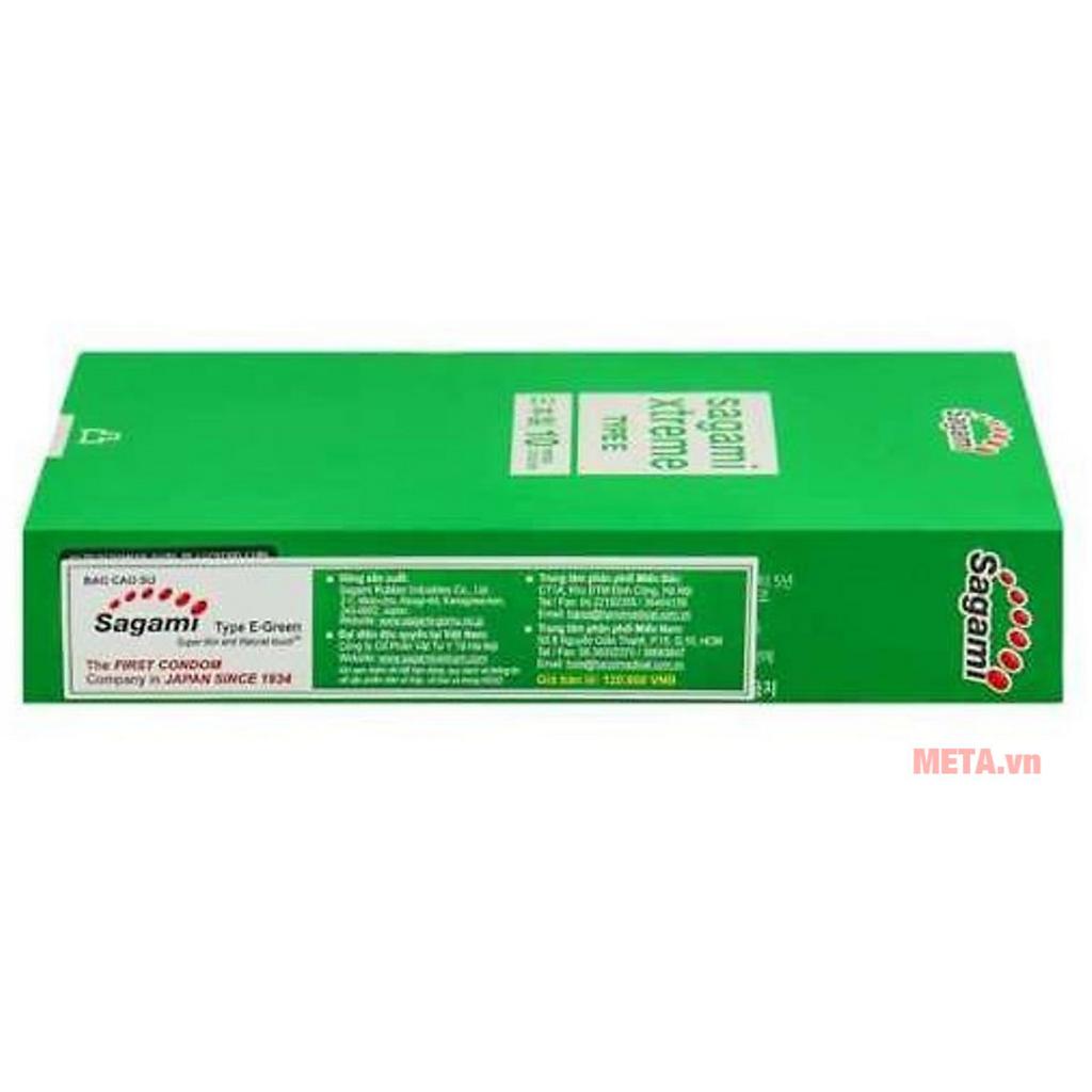 Tổng quan Bao cao su Sagami Xtreme Type E Green (hộp 10 chiếc)