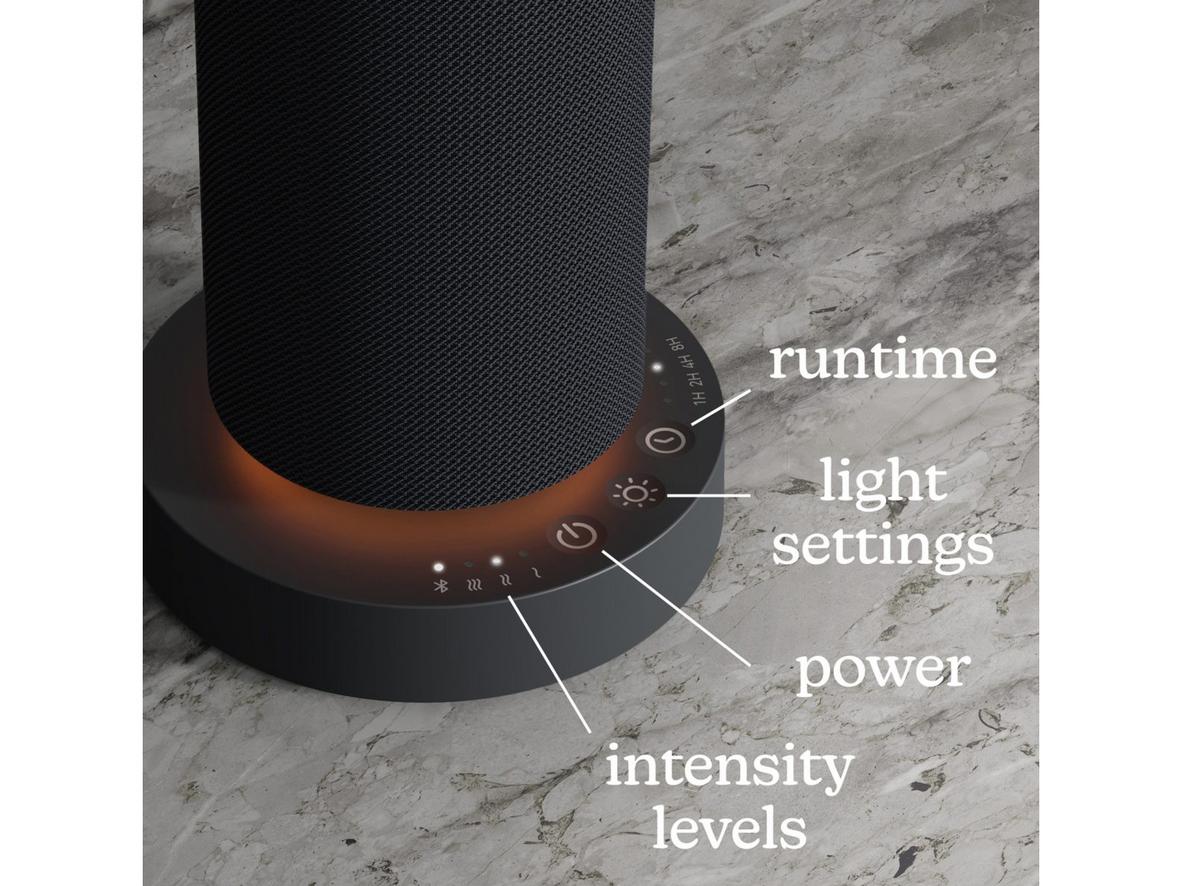 Điều khiển qua app Bluetooth và đèn LED tạo không gian thư giãn.