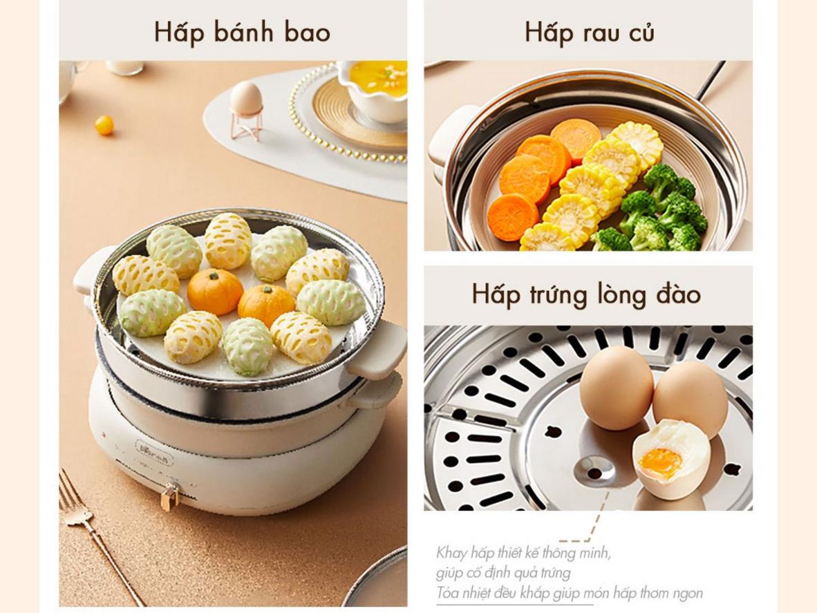 Lớp chống dính & inox 304 — dễ vệ sinh, an toàn cho gia đình