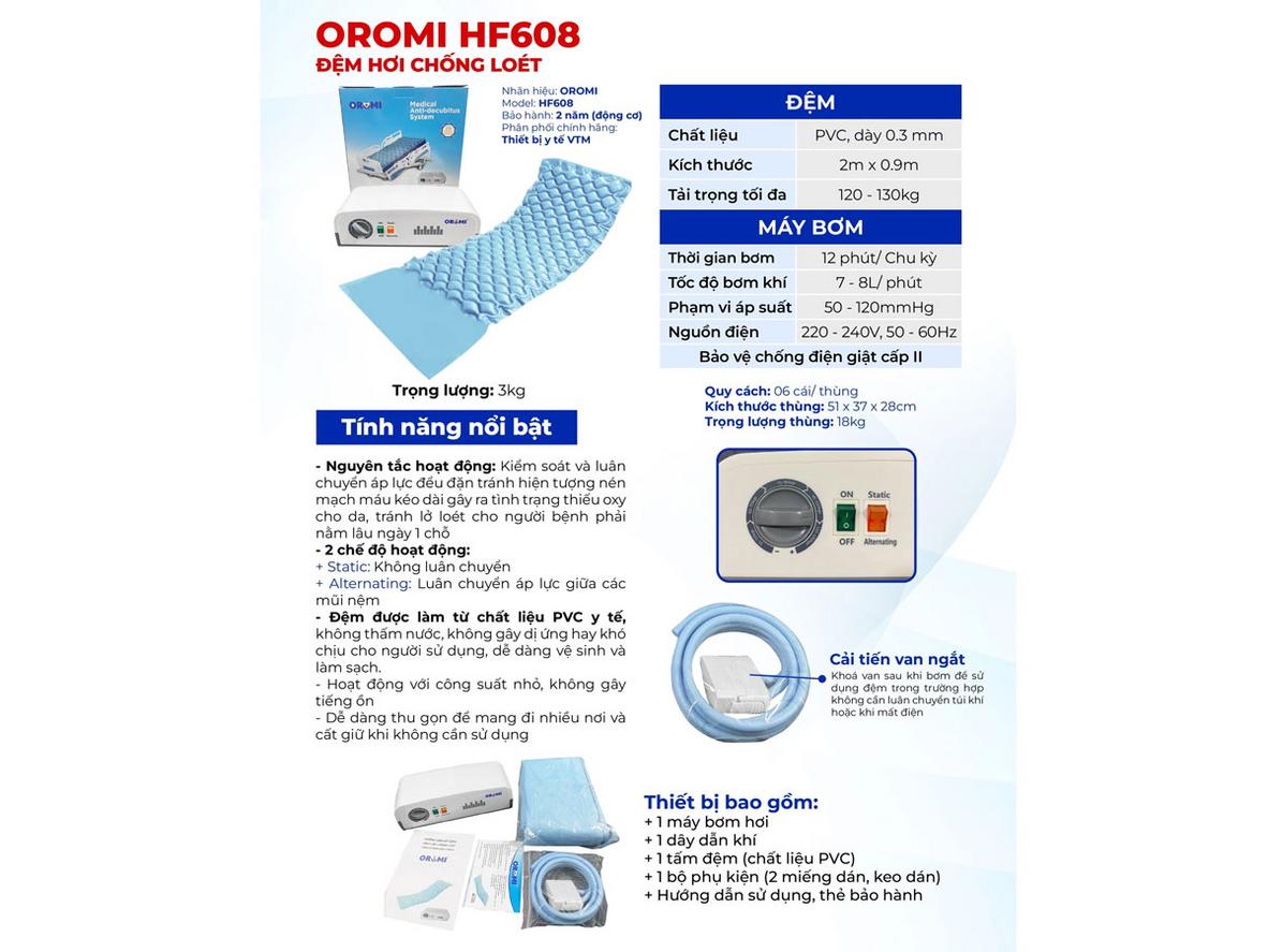 PVC y tế, kích thước 2.0m x 0.9m, tải trọng 120–130kg.