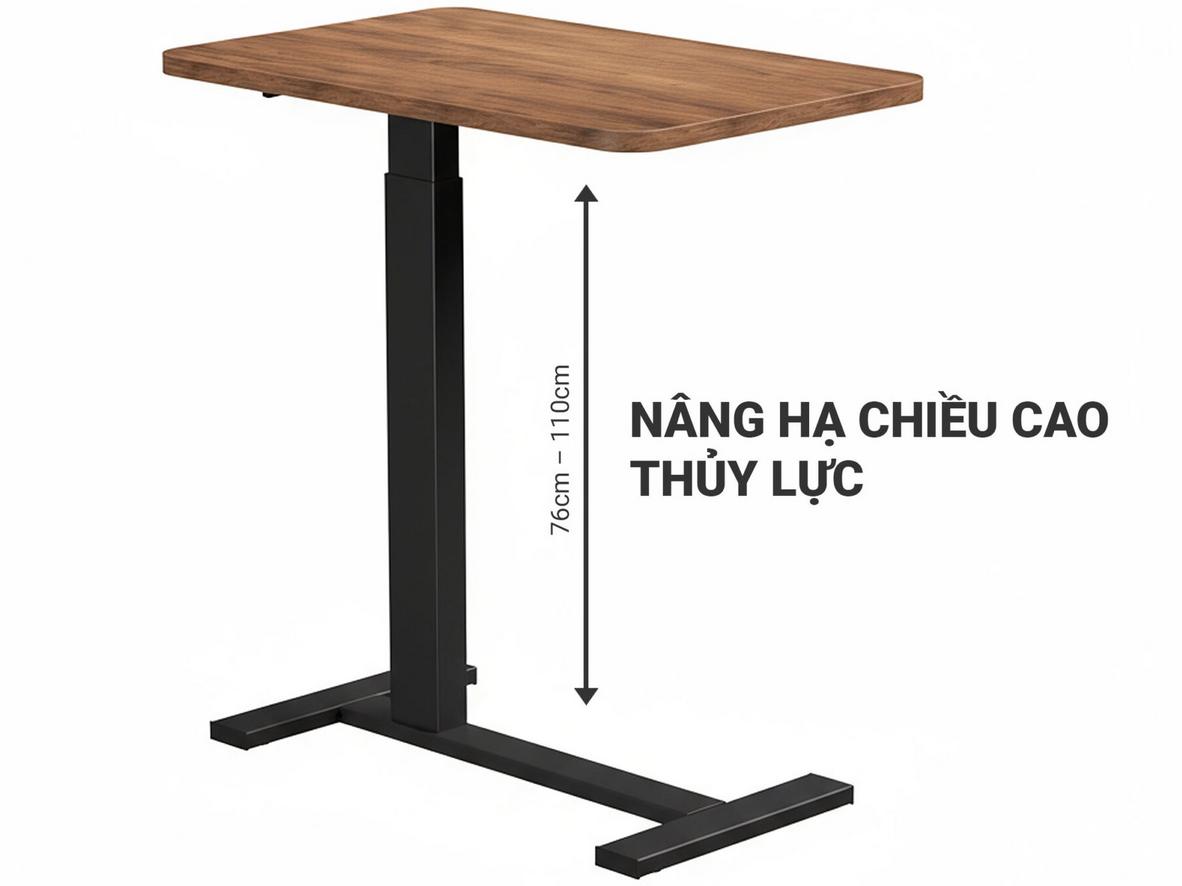Cơ chế nâng hạ mượt mà của WWT801 — hành trình 76–110cm.