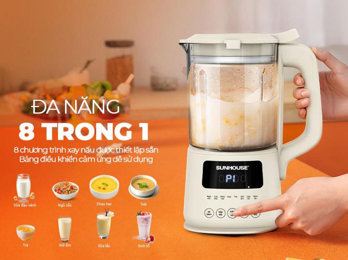 Lưỡi dao 8 cánh inox và công suất 400W cho sữa mịn