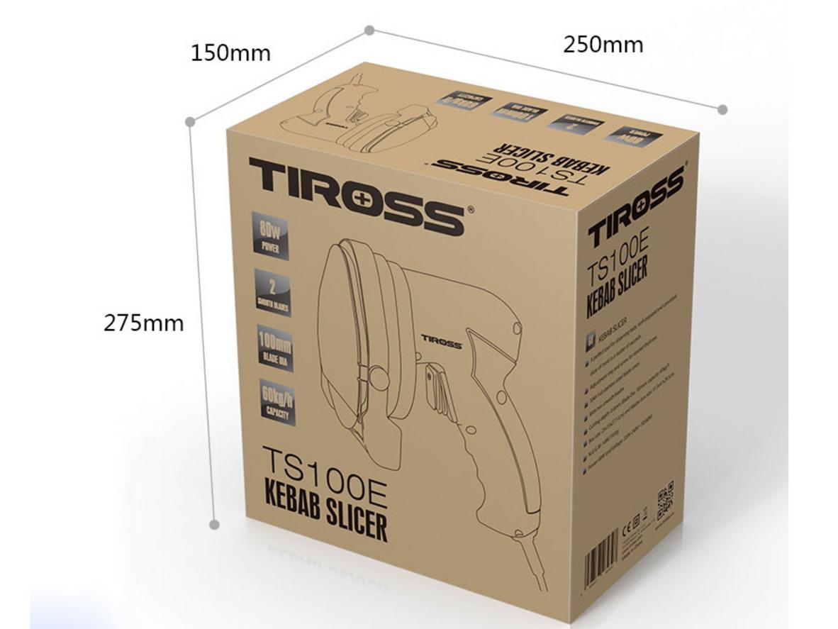 Hiệu suất cắt nhanh của Tiross TS100T (80W, 60kg/h).