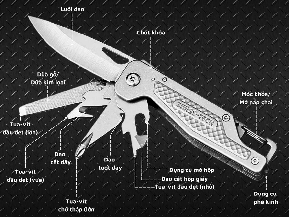 Tổng quan Dao đa năng cao cấp 13 trong 1 Swiss+Tech ST022001