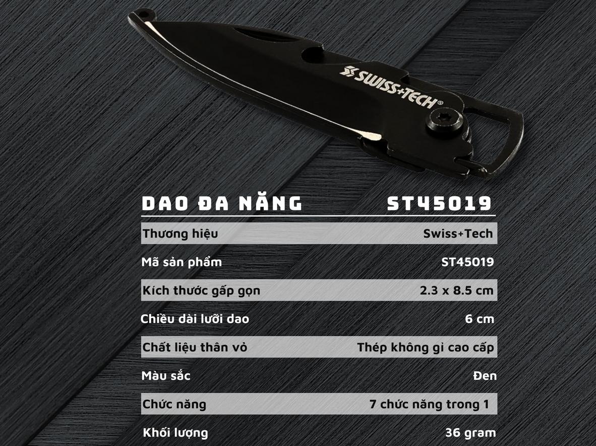 Tổng quan Dao đa năng mỏng nhẹ cao cấp 7 trong 1 Swiss+Tech ST45019
