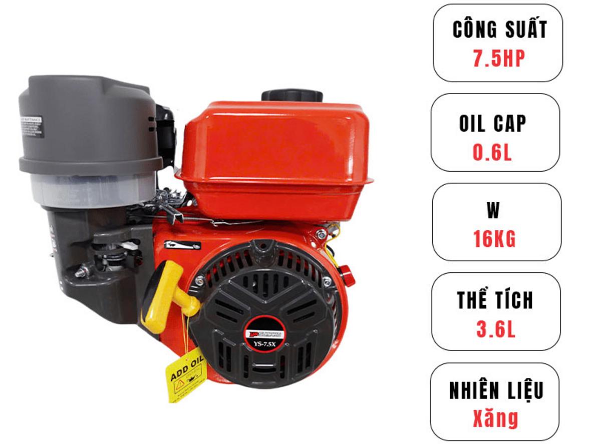 Tổng quan Đầu nổ Yasumaru YS-7.5X (7.5HP, cốt xéo)