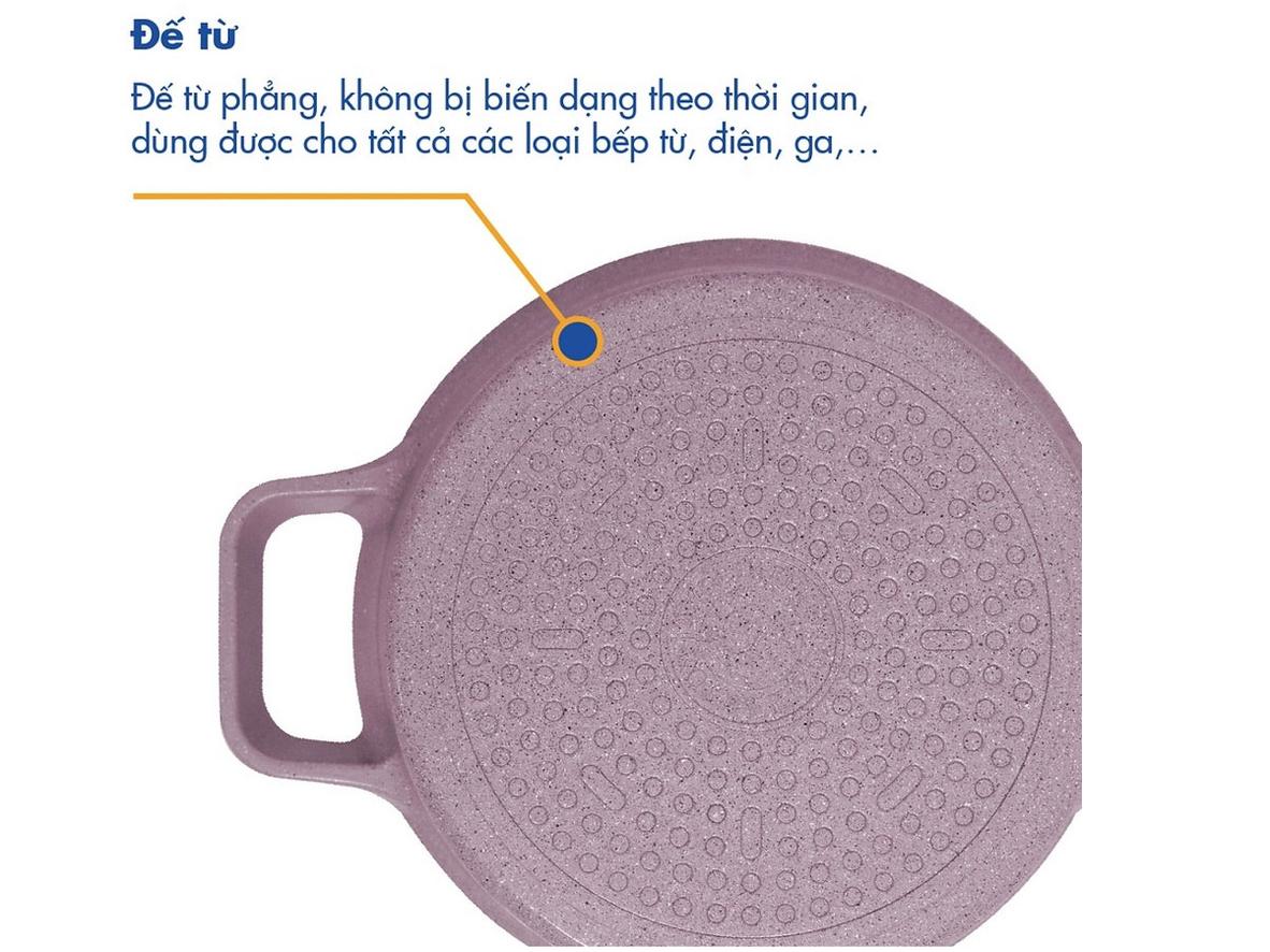 Đáy từ hỗ trợ nấu linh hoạt trên nhiều loại bếp.