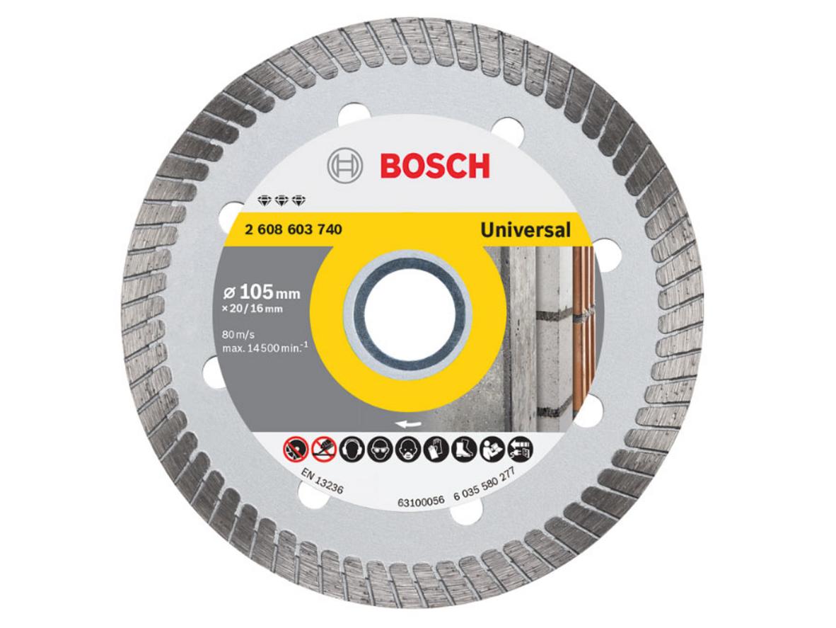 Đĩa cắt kim cương Turbo đa năng 105mm x 20mm/16mm Bosch 2608603740