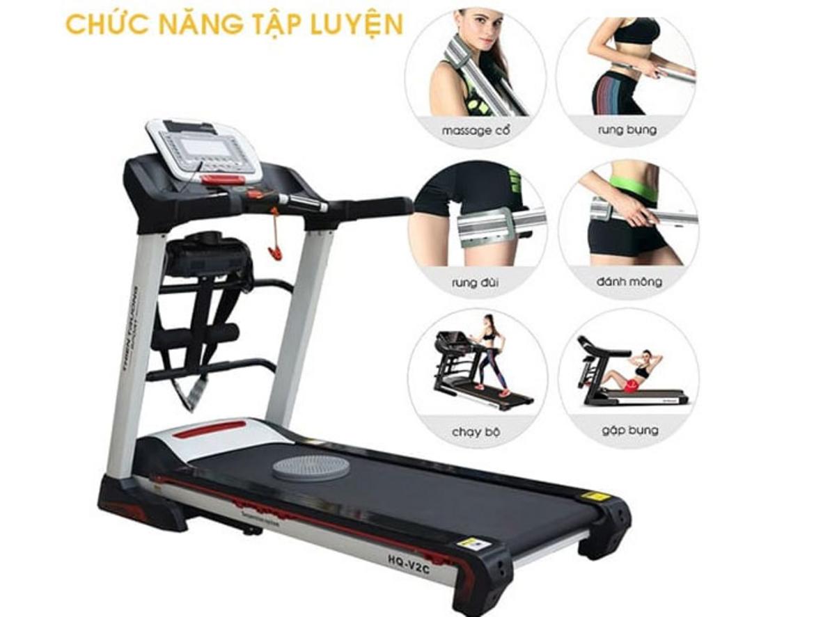 Động cơ DC 3.0 HP của HQ-V2C hoạt động êm ái cho bài chạy dài hơn, ít bảo trì hơn và phù hợp gia đình Việt có không gian hạn chế. (Ảnh minh họa: cận cảnh motor và bảng điều khiển).