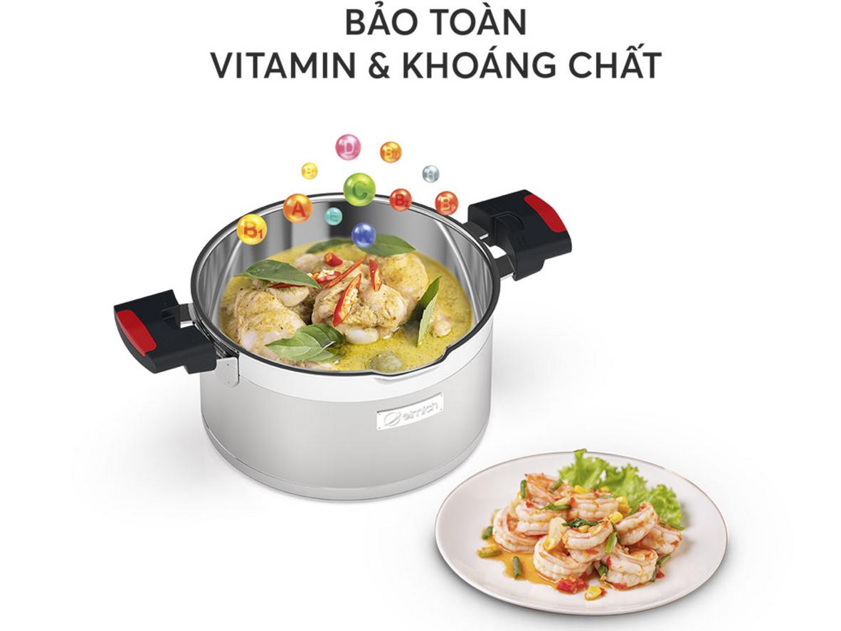 Dung tích 3.5 L phù hợp nấu ăn cho 3-4 người.