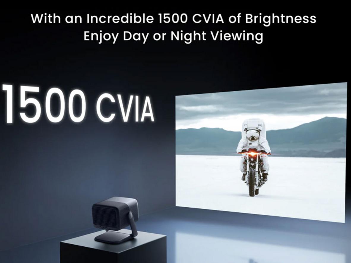 Gimbal xoay linh hoạt và hệ thống tự động căn chỉnh khi lắp trong phòng khách.