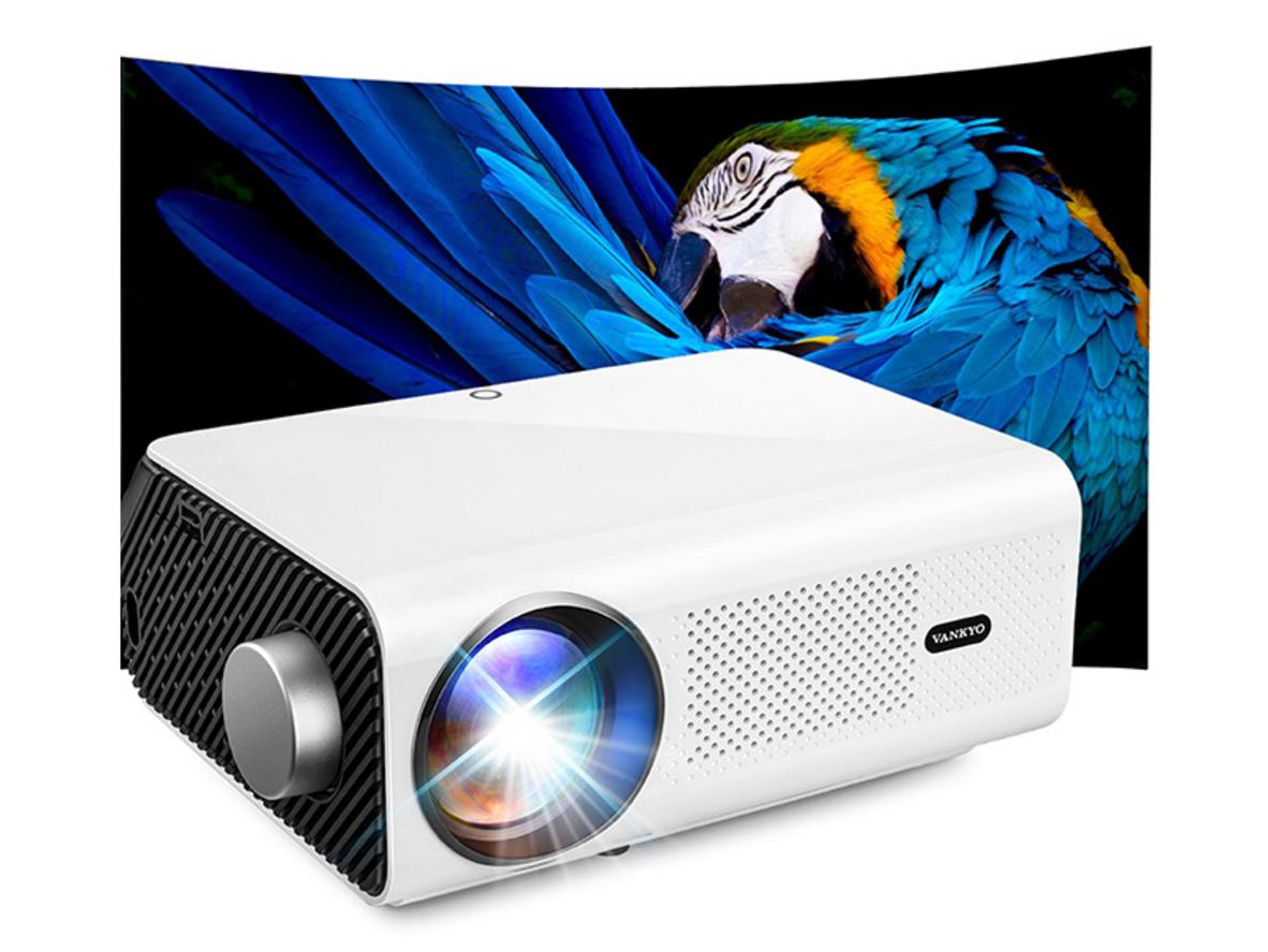 Hình ảnh Full‑HD thực tế với Vankyo 495W (minh họa kích thước màn chiếu).