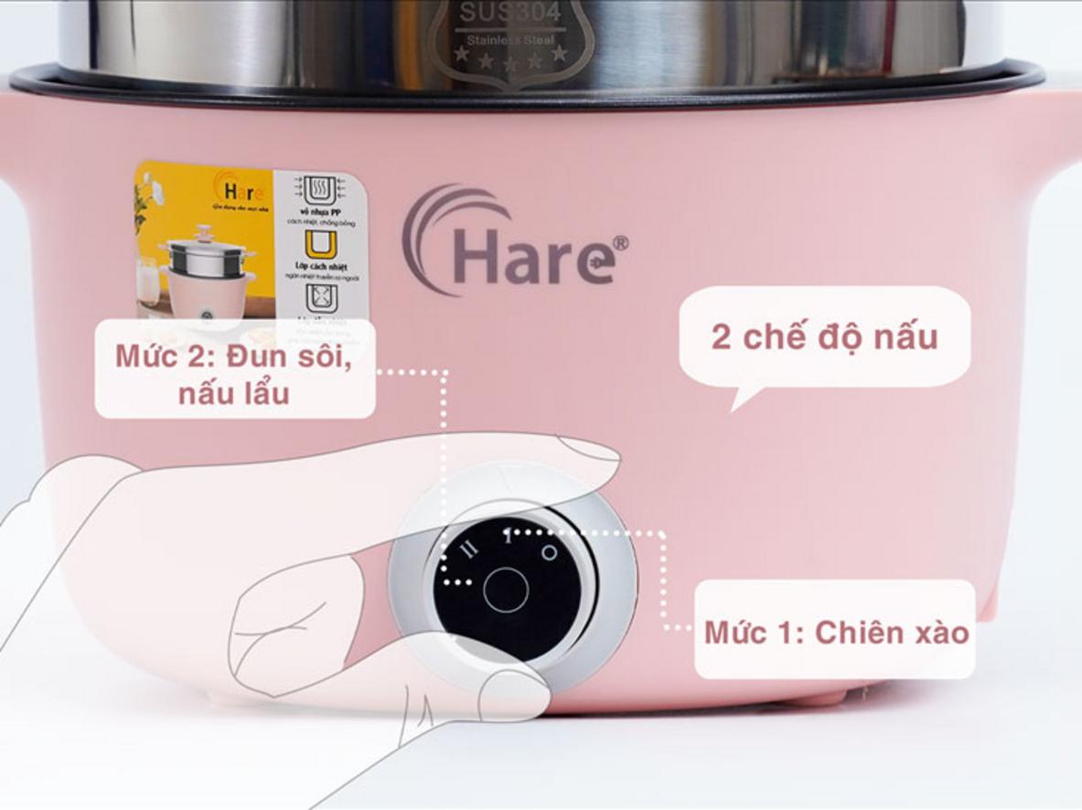 Lòng nồi chống dính & vỉ hấp inox 304 — dễ vệ sinh, an toàn