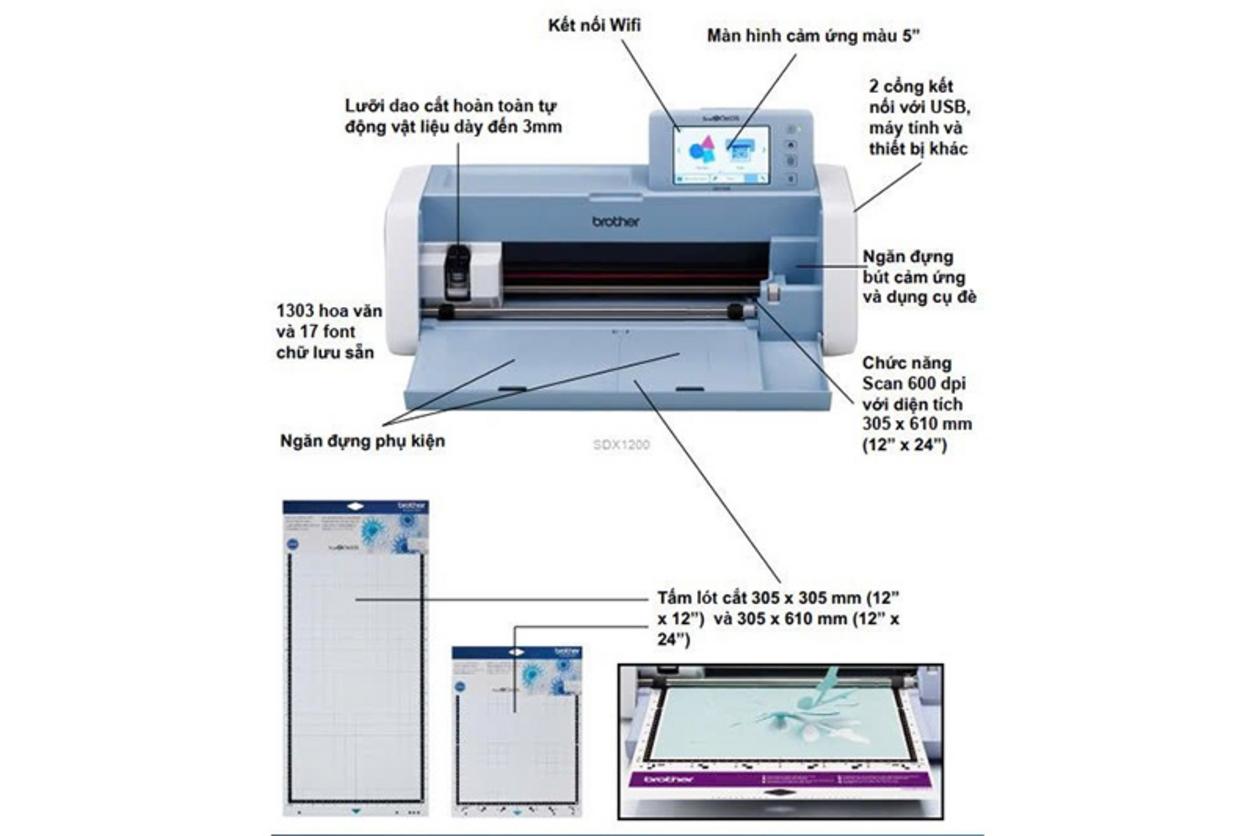 Kết nối Wi-Fi và CanvasWorkspace với Brother SDX1200